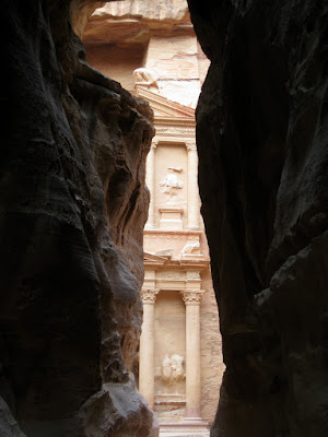 The Treasury in Petra as seen through the Siq