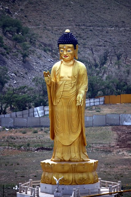 Huge golden Buddha statue in Ulaanbaatar Mongolia