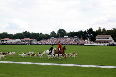 Dogs and horses at the Cartier International Polo in England