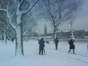 London South Bank in the snow 