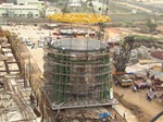Core of India’s Fast Breeder Nuclear Reactor being transported & lowered into place