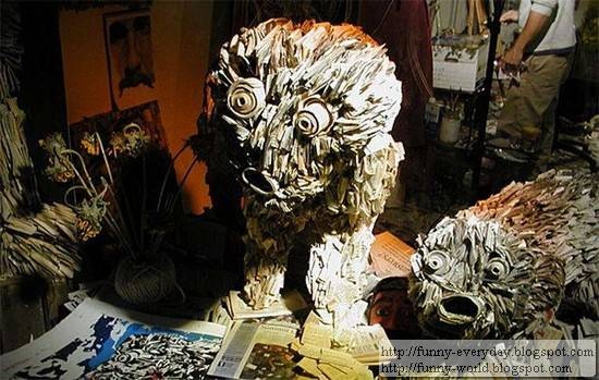 Sculptures made from Newspapers by Nick Geogiou (15)