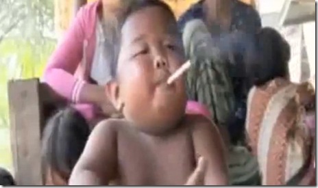 Smoking 2 year old Ardi Ruzal