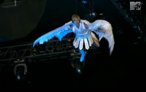 Sacha Baron Cohen's Gay alter ego Bruno in a dove costume picture Sacha Baron Cohen's Gay alter ego Bruno in a dove costume picture