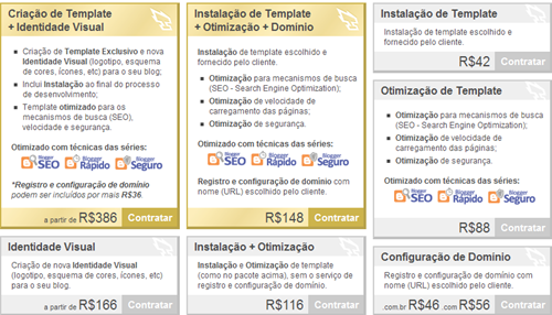 Serviços e preços