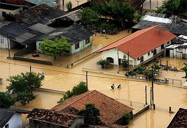 enchente em Itajaí-SC