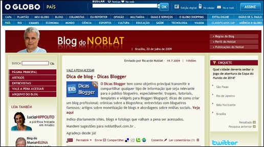 Acesse o Blog do Noblat!