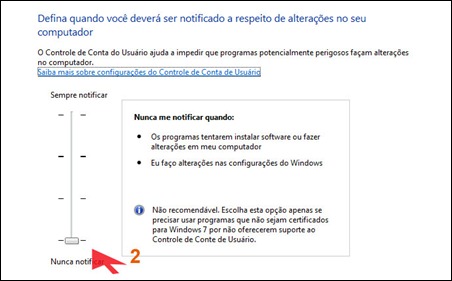 Nunca notificar Nunca notificar