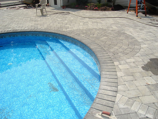 vinyl covered radius steel pool steps Middleton MA