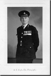 John Wright O.B.E. portrait. A.C.C. Durham County Constabulary 1942  to retirement 5th September, 1953 ( Died 9 days after retirement) Most decorated officer in the County at that time: O.B.E. ; King’s Police Medal; Jubilee Medal ( King George V); Coronation Medal King George VI; Coronation Medal Queen Elizabeth II; Long Service Medal/