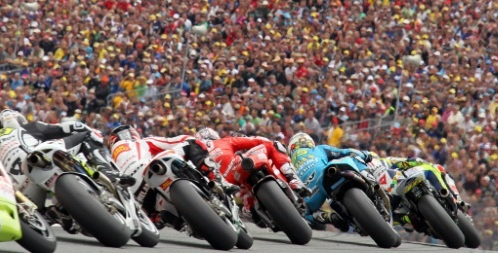 MotoGP riders in the MotoGP Grand Prix of Germany on Sachsenring circuit in Hohenstein-Ernstthal, Germany, 18 July 2010. Content © 2010 ZumaPress All rights reserved.