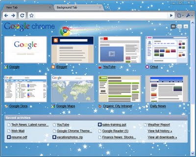 theme stargazing Google Chrome 3.0 Final disponible para descargar