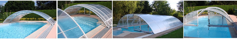 abri piscine personnalisé: vue d'un abri de pisicne cintré thermolaqué blanc abri piscine personnalisé: vue d'un abri de pisicne cintré thermolaqué blanc