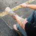 blood and plastic wrap