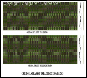 Original straight treadlings compared