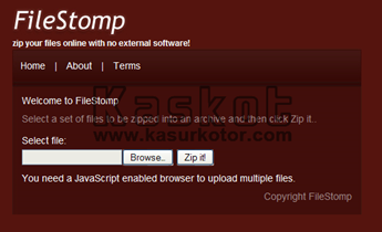 Compress File Online Dengan FileStomp