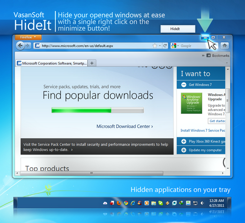 Menyembunyikan Aplikasi ke System Tray dengan HideIt