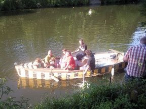 Sam and Pa Beese paddling about