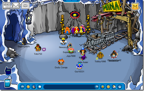 Puffles na mina