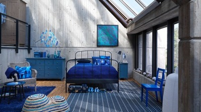 Ikea, Blå inredning
