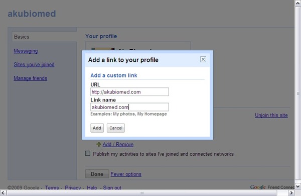 Isi nama blog dan link Isi nama blog dan link