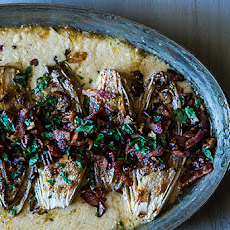 Cream Baked Endive with Bacon and Pecans