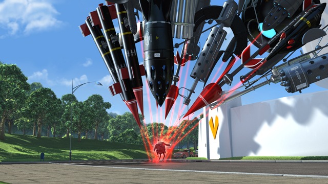 Gru (voiced by Steve Carell) has no luck breaking into Vector?s fortress in Universal Pictures and Illumination Entertainment?s inaugural 3-D CGI feature, Despicable Me. The film tells the story of the world?s (second) greatest villain, who meets his match in three little girls.  