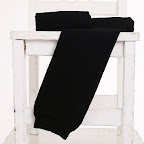 black basic cotton blend baby leg warmers