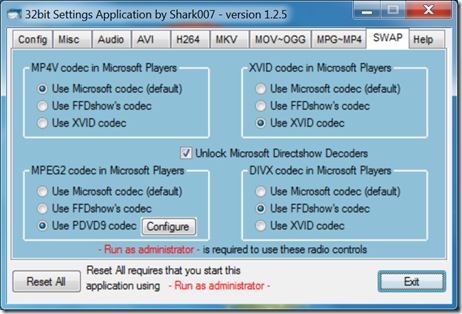 Windows 7 Codecs Screen