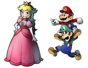Princess Peach, Mario, and Luigi
