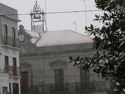 La nevada del 27 enero de 2007 en las inmediaciones del ayuntamiento. Foto: Pozoblanco News