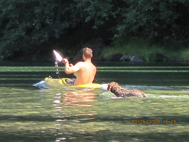 A dog and his man