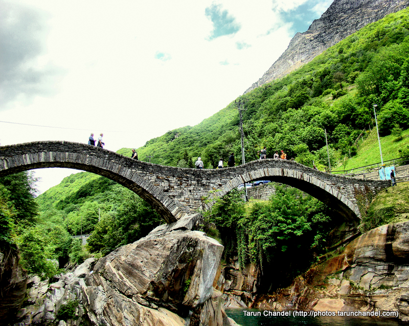 Ponte dei Salti double arch stone Ancient bridge in Lavertezzo Verzasca valley Switzerland, Tarun Chandel Photoblog