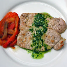 Ferran Adrià's Pork Loin with Roasted Peppers and Parsley Oil