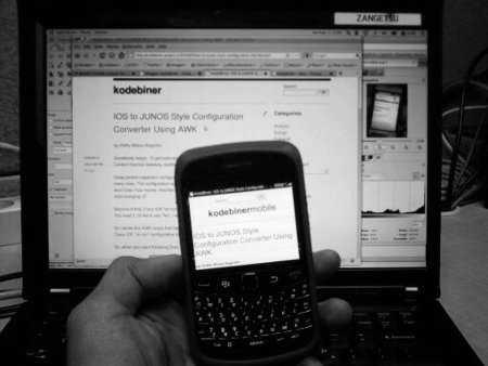 Kodebiner mobile friendly mode on Blackberry OS 6