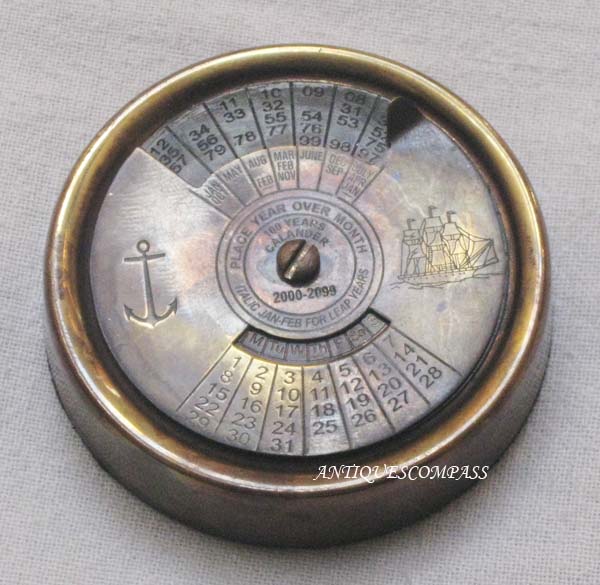 MARITIME NAUTICAL 100 YEAR BRASS CALENDAR 20002099 eBay