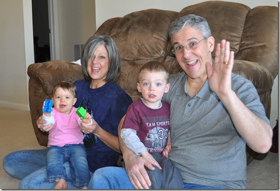 Gma and Gpa Checketts with Kids