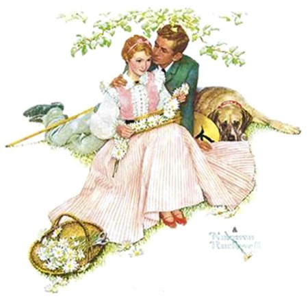 norman rockwell lovers under tree edit