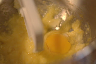 picture of eggs added to butter and sugar