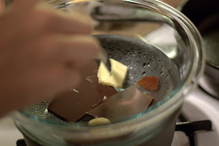 picture of chocolate being melted in a double boiler