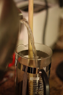picture of pouring water into french press