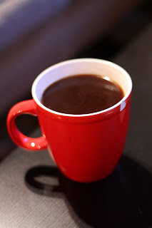 picture of black coffee in red mug