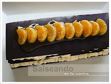 Milhojas de chocolate y mousse de naranja