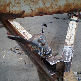 We cut off the old hitch and installed a new one just to be safe.