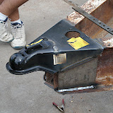The completed hitch welded on the trailer.