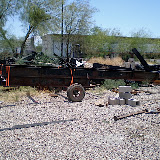 Another view strapped together. We have to travel about 5 miles along residential streets in Tucson, Arizona to get the trailer back to my cousin Hugh's house.