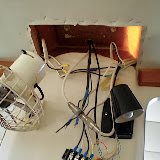 A bit of a wiring mess from when they re-installed the mast from the trip from Florida to San Carlos.