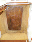 The floor of the stern berths so signs of wear. The other soles have been replaced over time and these appear original to the boat and in need of replacement. The carpet could use replacement or removed and the fiberglass sanded and gel washed.