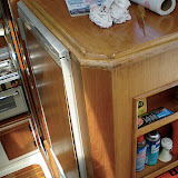 The dometic fridge works off 12v, 110v, and propane.
