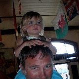 Emma James getting a better view of the live entertainment.